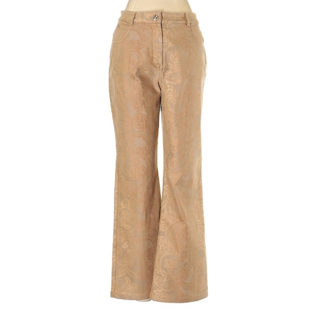St. John Sport by Marie Gray Paisley Coated Jeans
